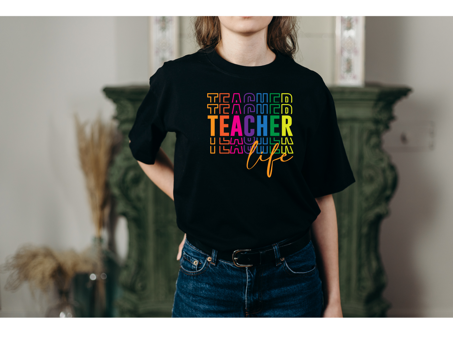 Teacher Life Colorful Unisex T-Shirt .