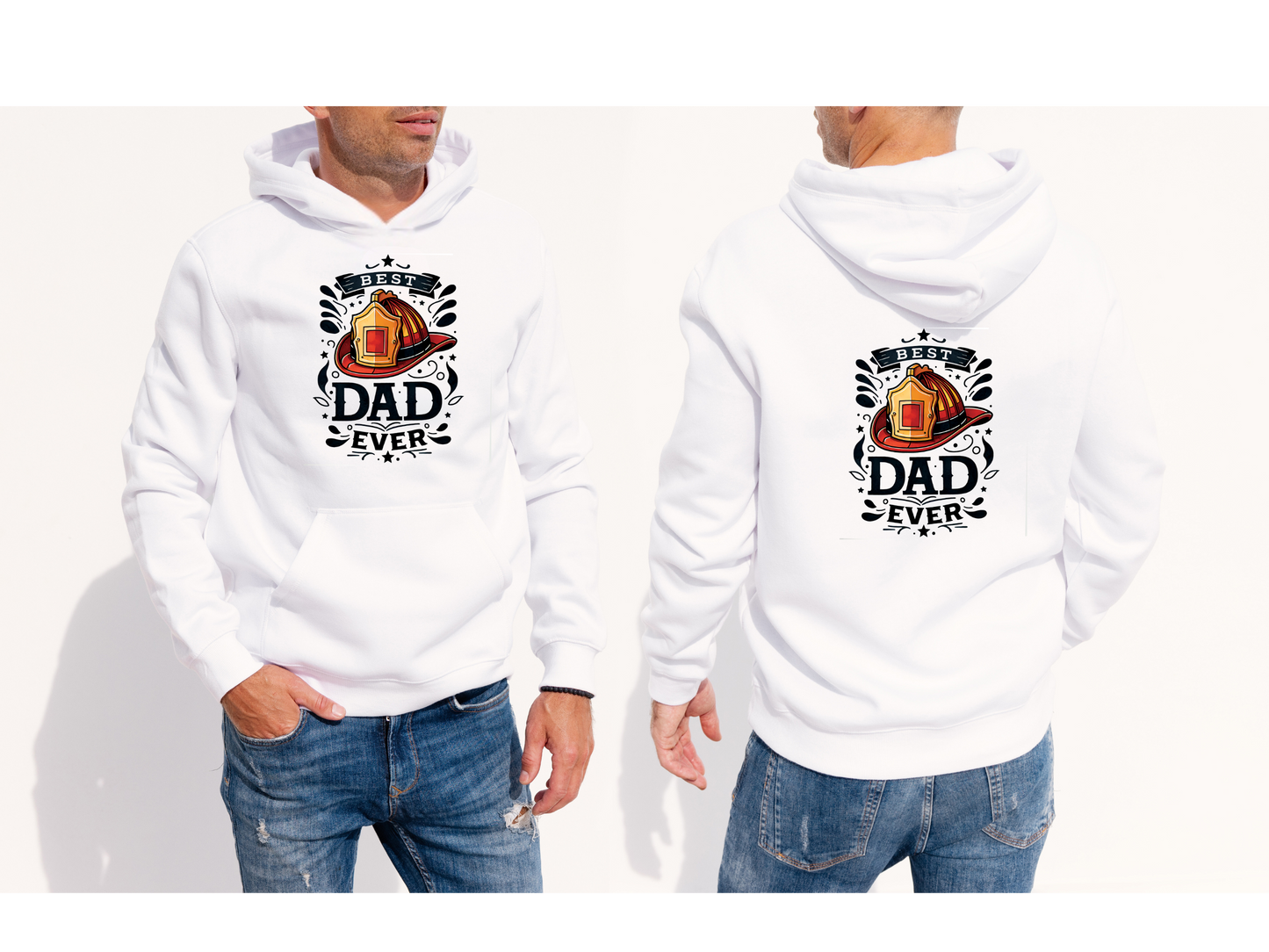 Best Dad Fireman Hoodie on Both Sizes