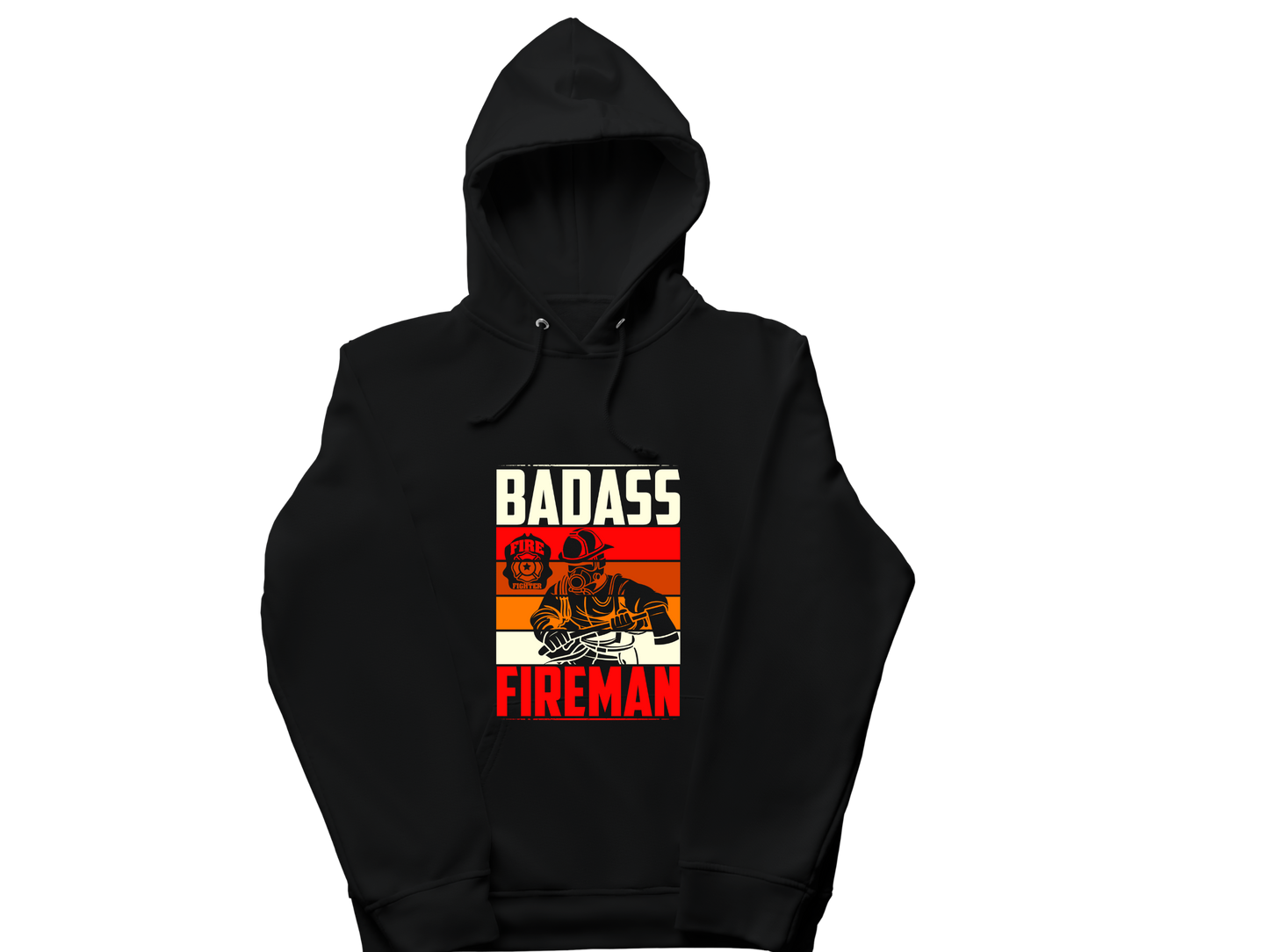 Badass Fireman Hoodie on Both Size