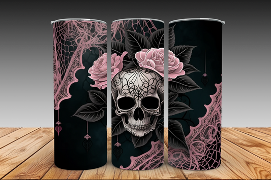 Goth Lace Skull Tumbler